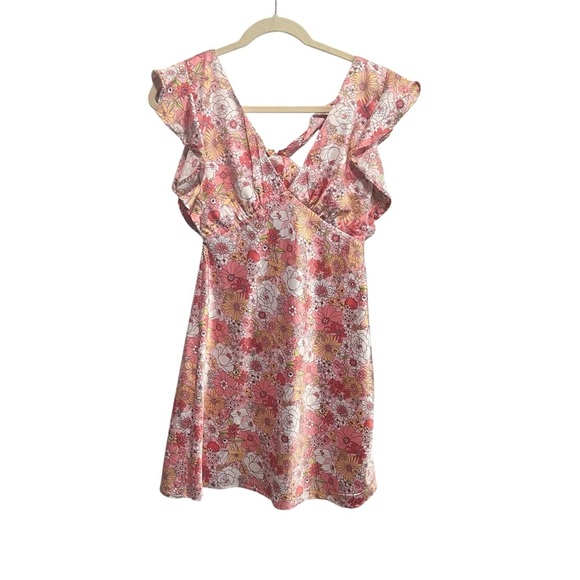 Altar'd State Flutter Sleeve Mini Floral Dress, New with Tags - Picture 3 of 4